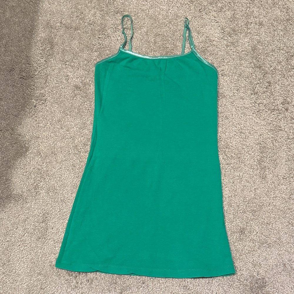 Green Spaghetti Strapped Fitted Top